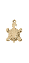 Gold Turtle charm on transparent background