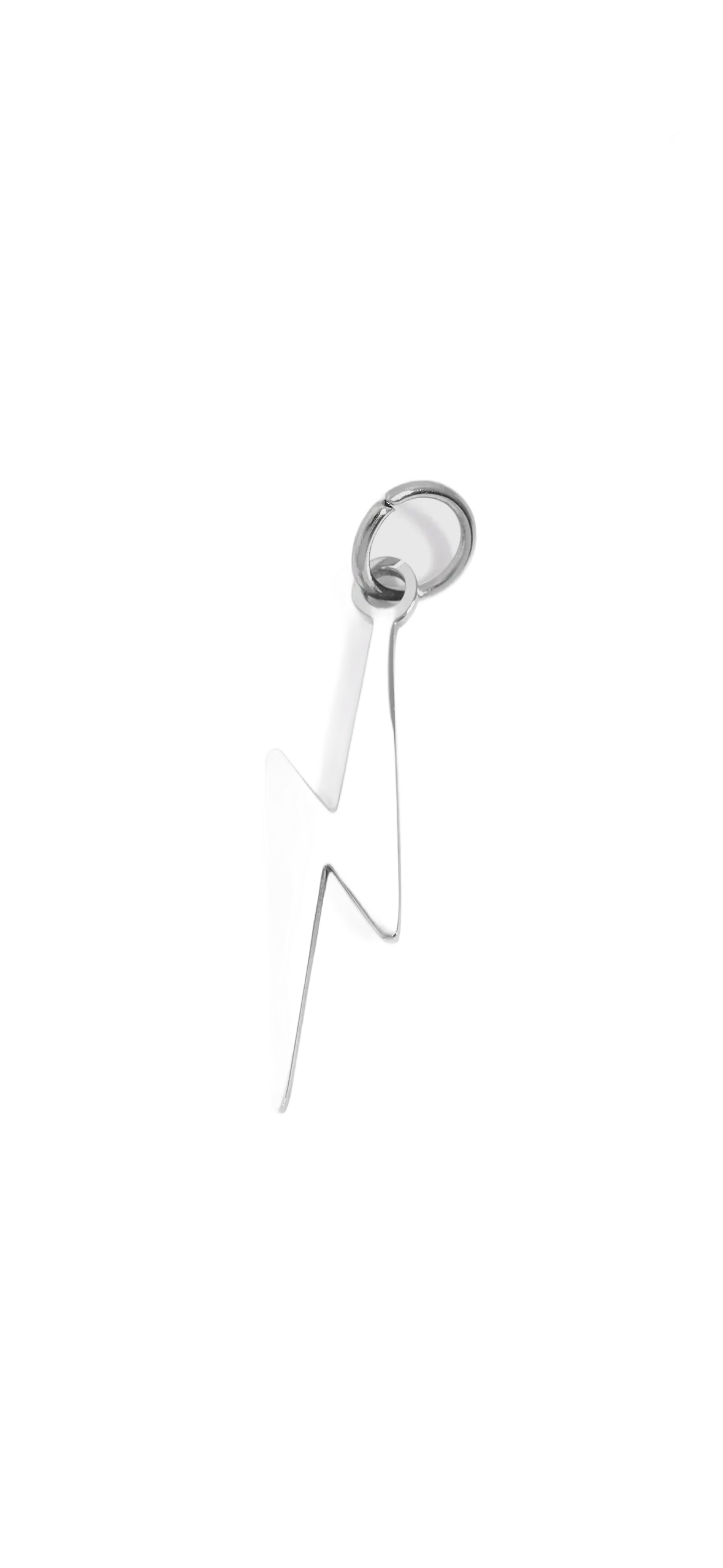 Silver Bolt charm on transparent background