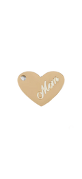 Gold Heart charm on transparent background