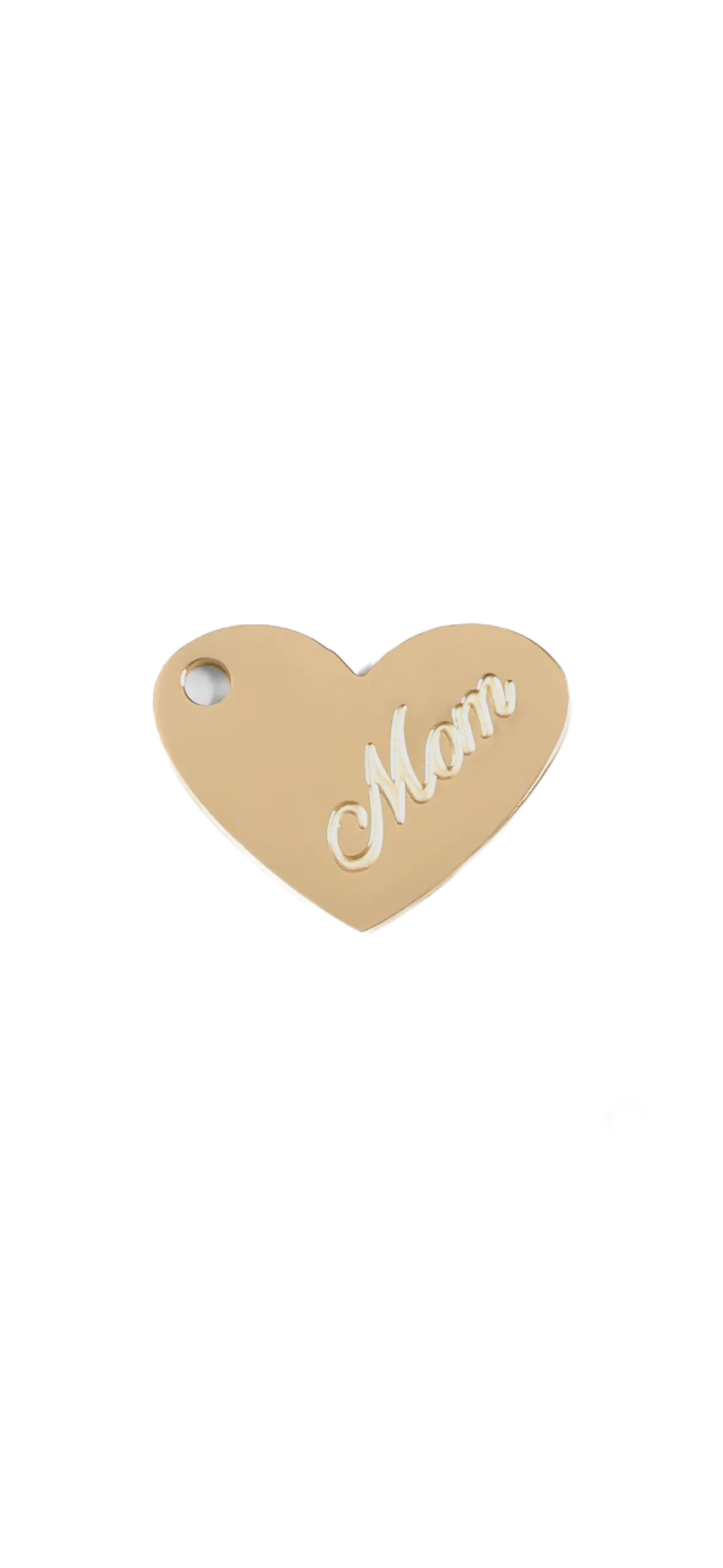 Gold Heart charm on transparent background