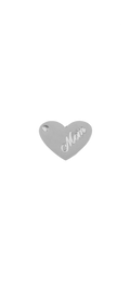 Silver Heart charm on transparent background