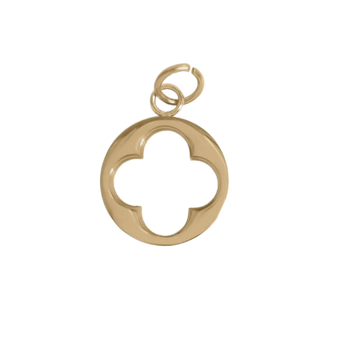 Gold Clover charm on transparent background