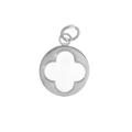 Silver Clover charm on transparent background