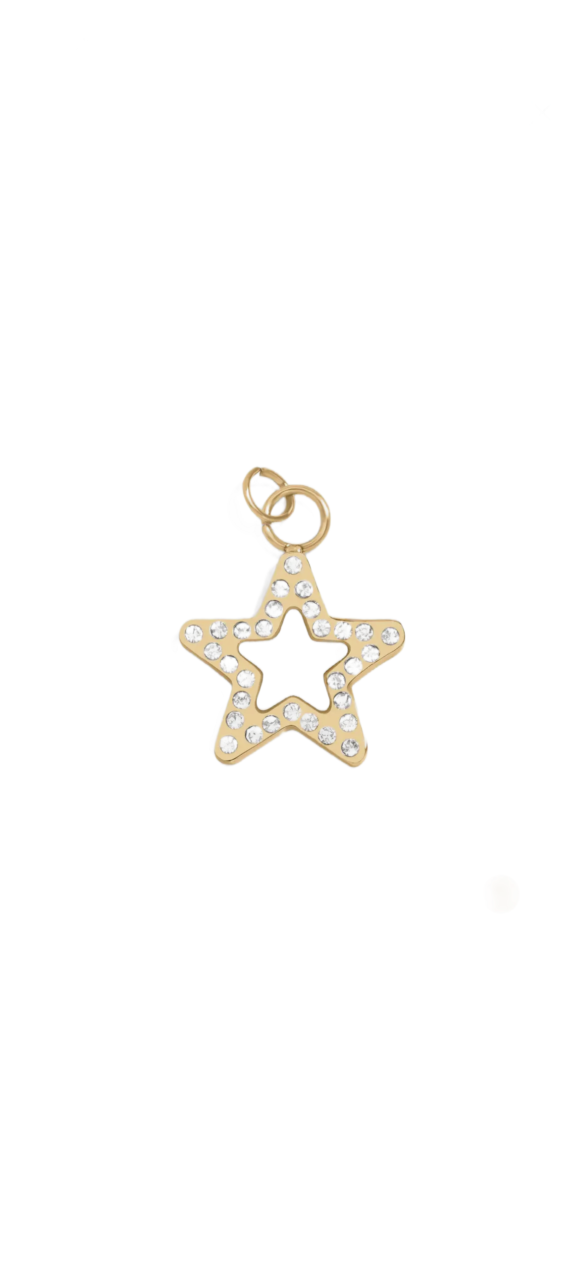 Gold Star charm on transparent background