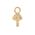 Gold Mushroom charm on transparent background