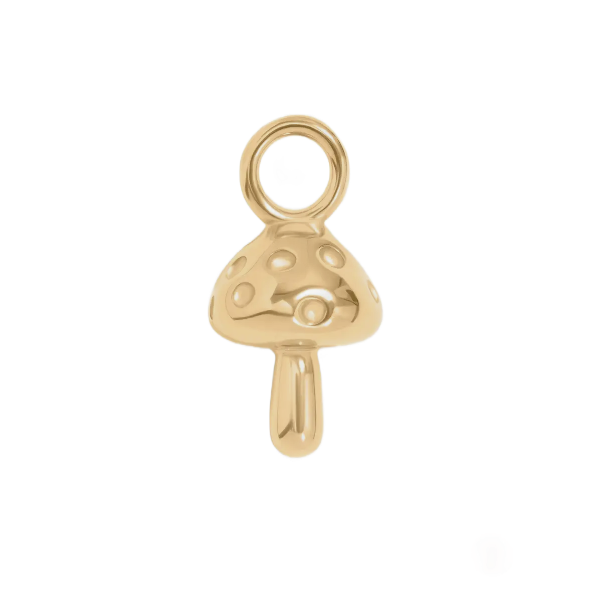 Gold Mushroom charm on transparent background