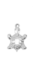 Silver Turtle charm on transparent background