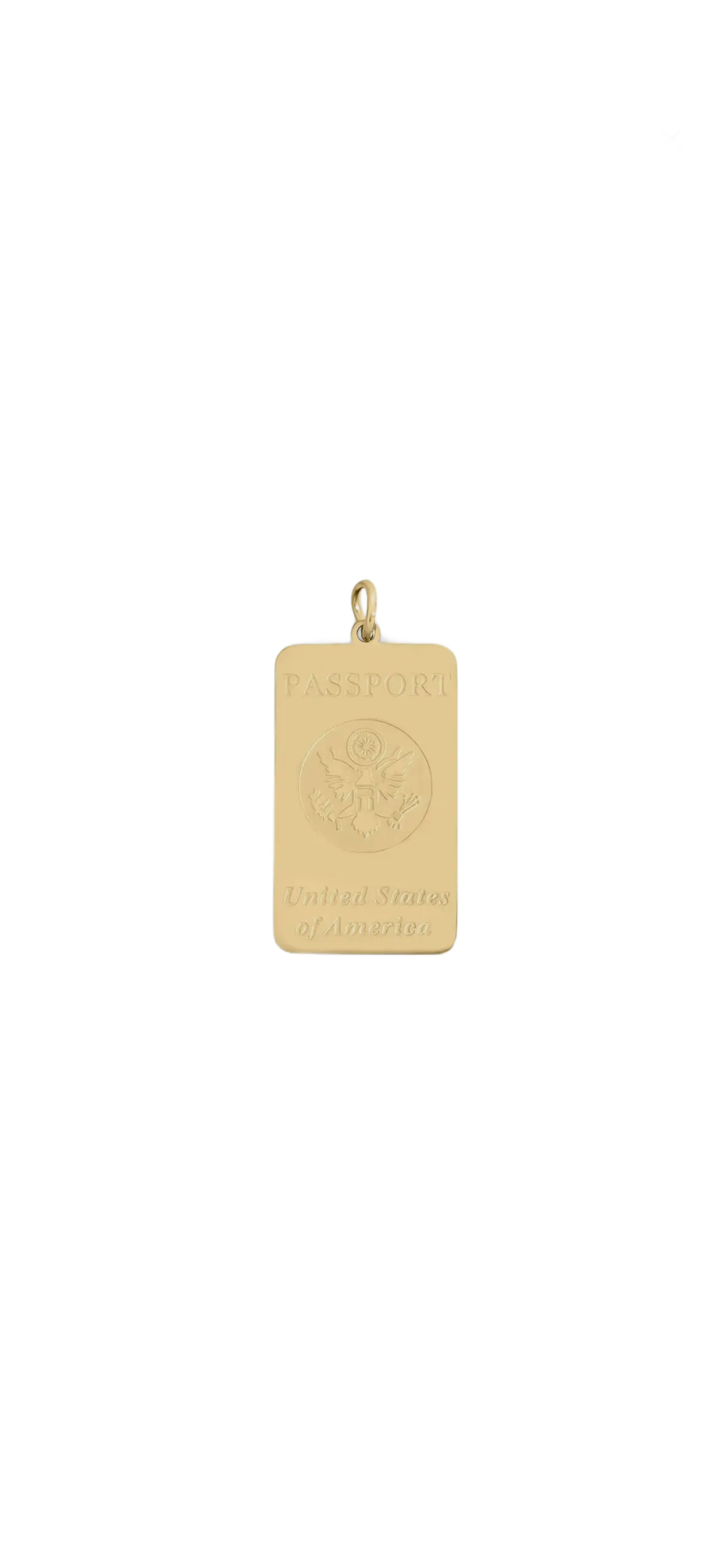 Gold Passport charm on transparent background