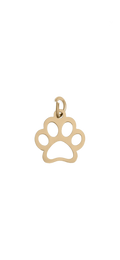 Gold Pawprint charm on transparent background
