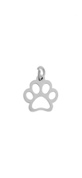 Silver Paw Print charm on transparent background