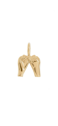 Gold Pinky Promise charm on transparent background
