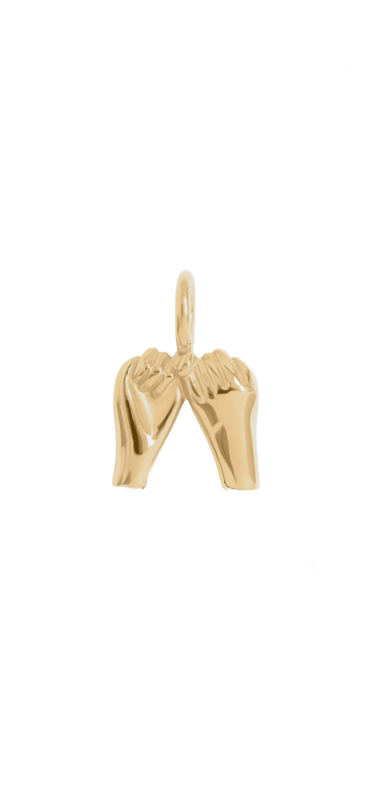 Gold Pinky Promise charm on transparent background