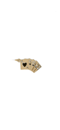 Gold Deck of Cards charm on transparent background