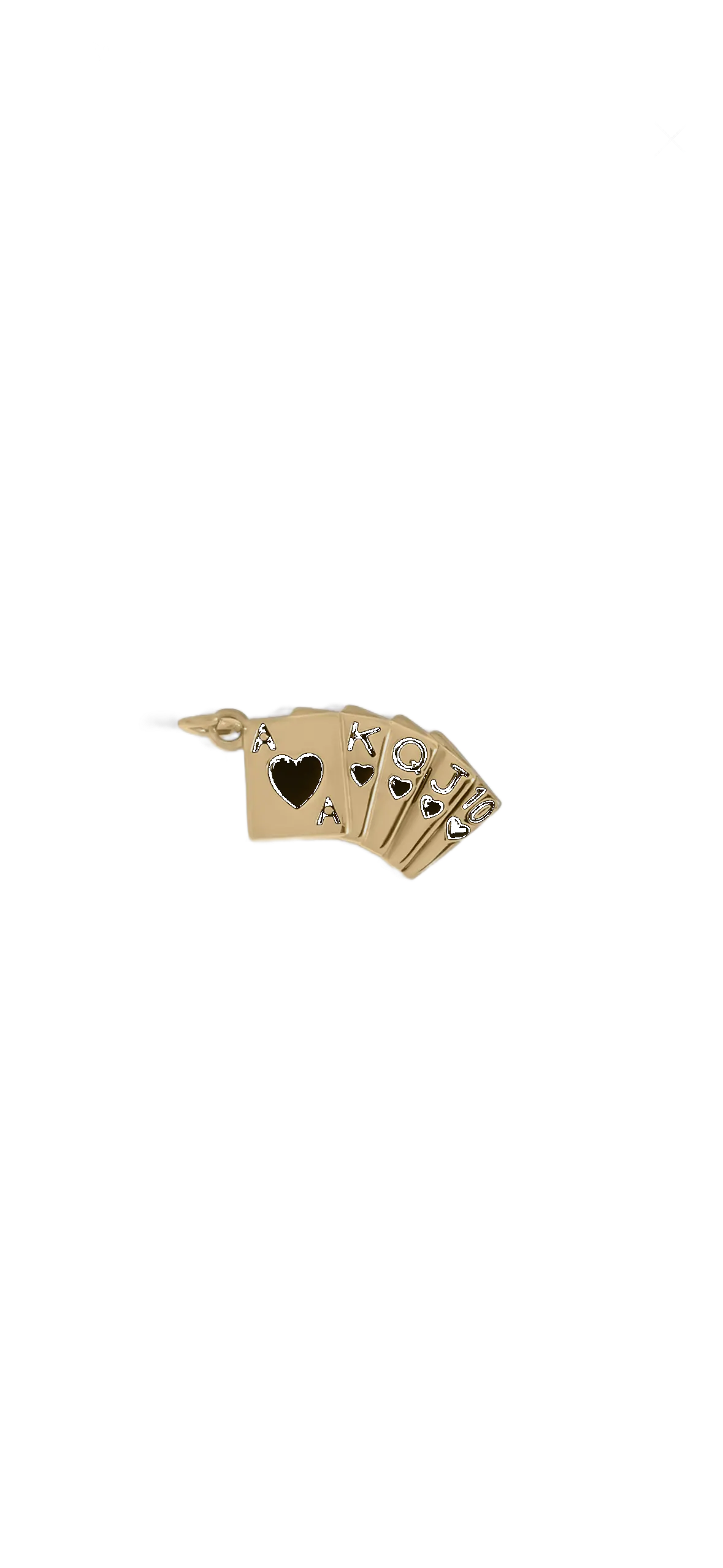 Gold Deck of Cards charm on transparent background