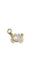 Gold Crab charm on transparent background