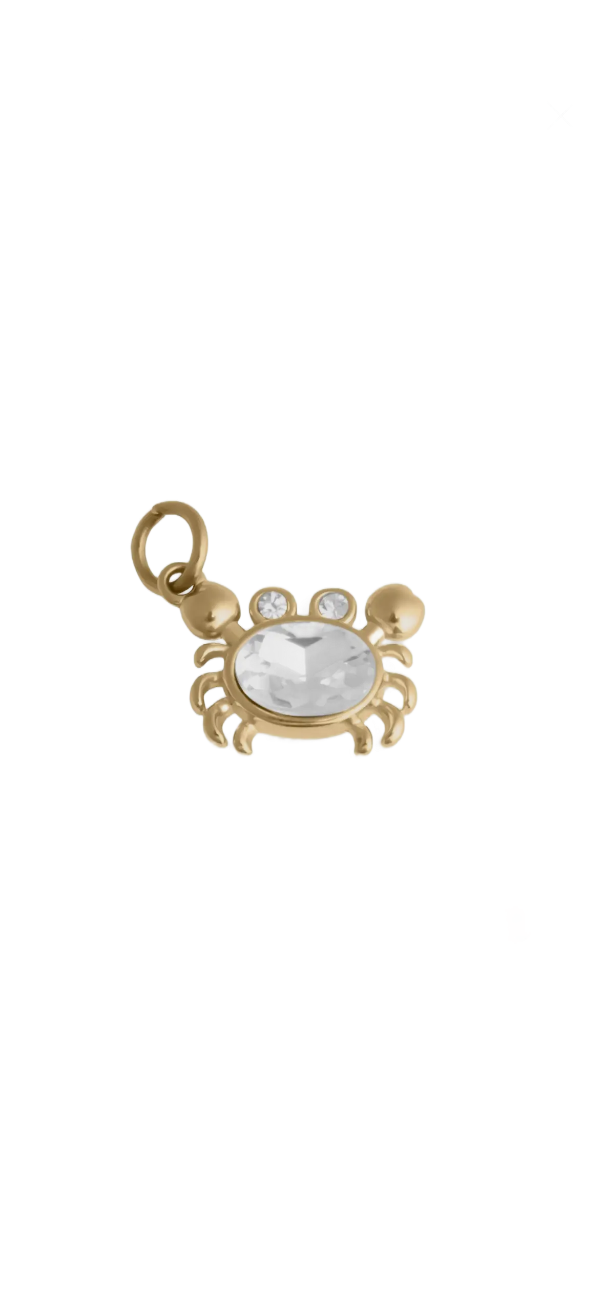 Gold Crab charm on transparent background