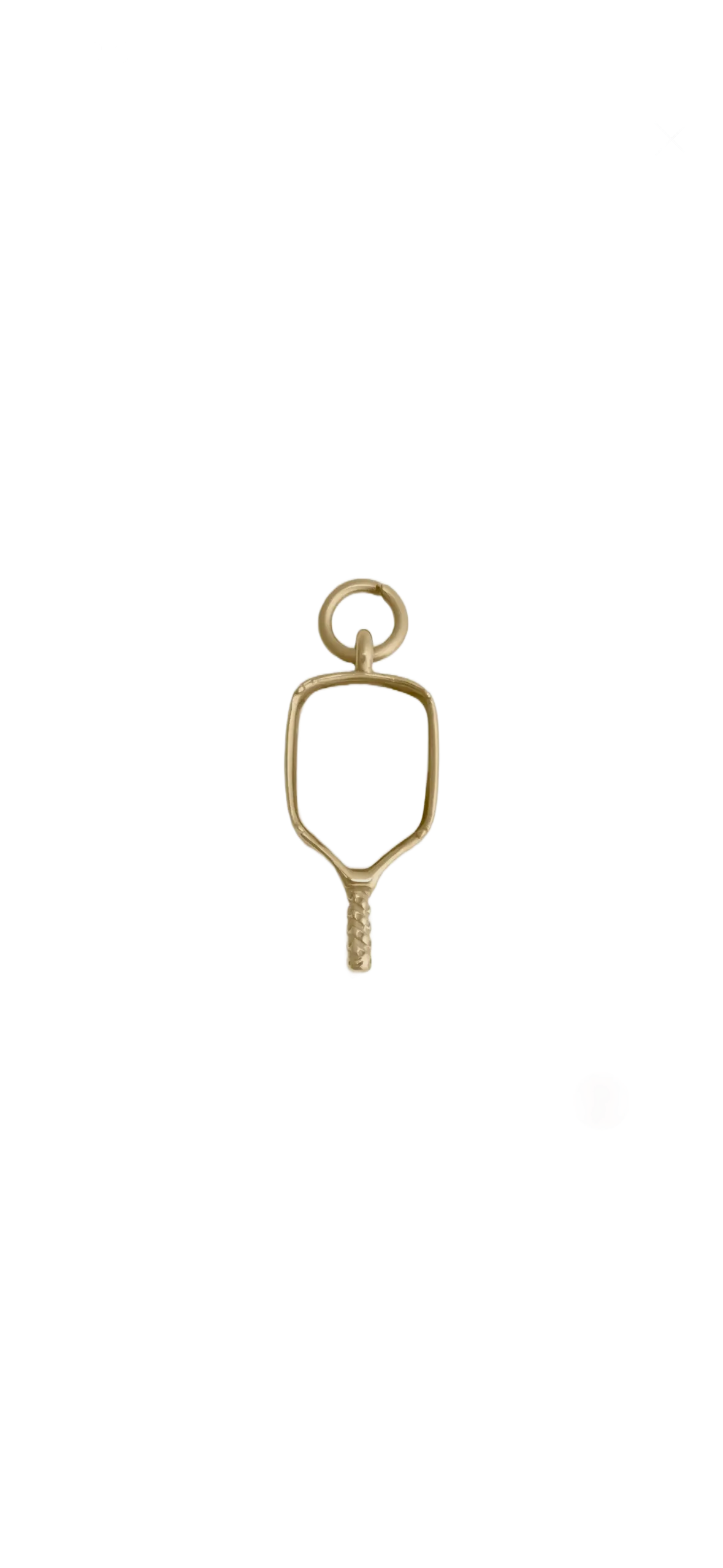 Gold Pickleball Paddle charm on transparent background