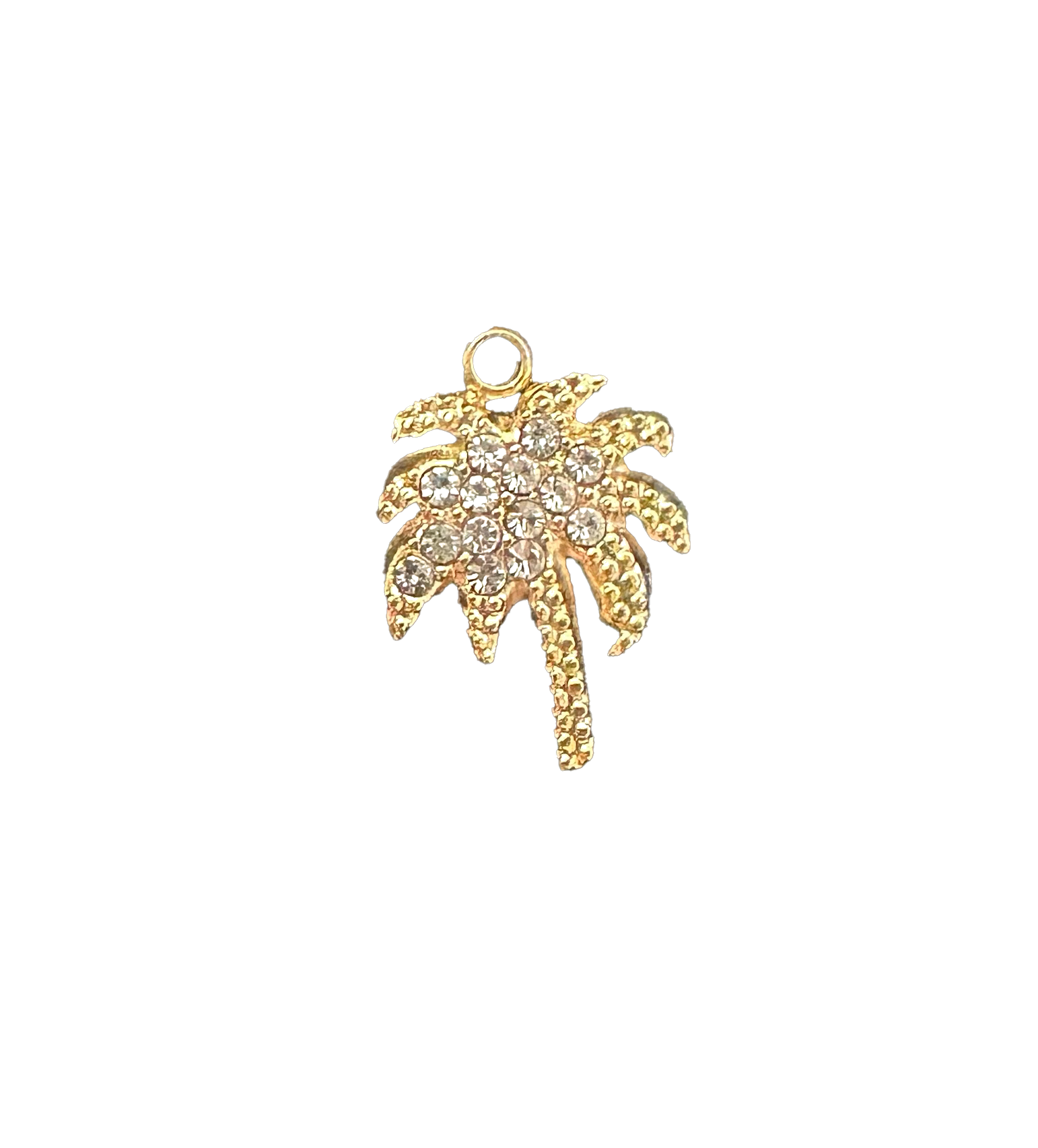CZ Palm Tree charm on transparent background