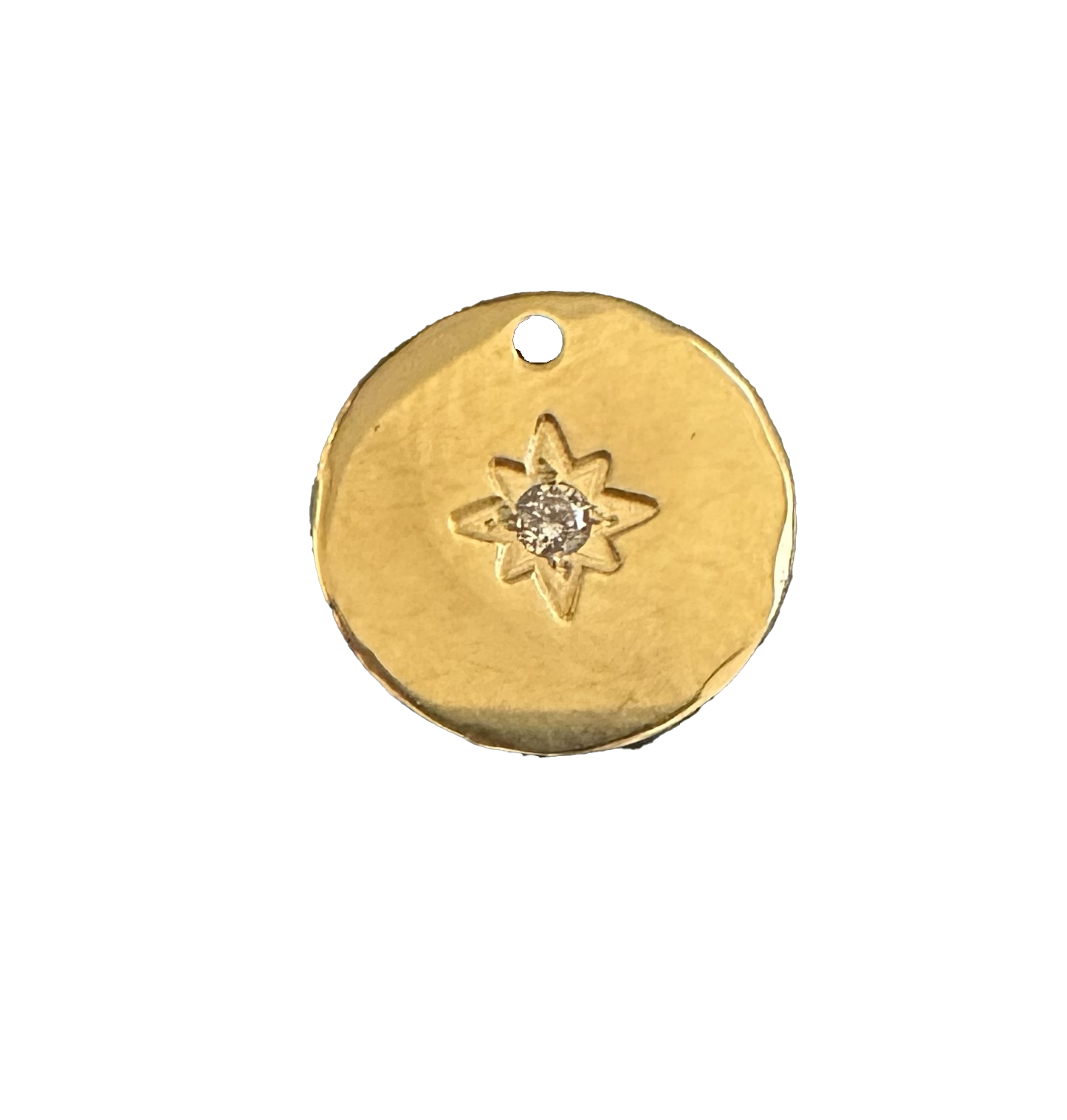 CZ Star Coin charm on transparent background