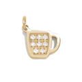 Gold Coffee Cup charm on transparent background