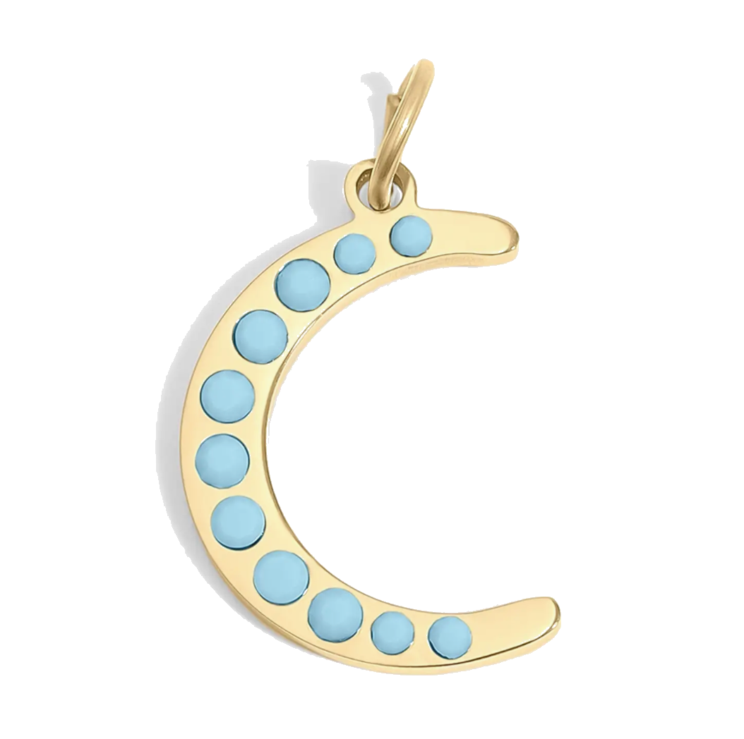 Gold Crescent Moon charm on transparent background