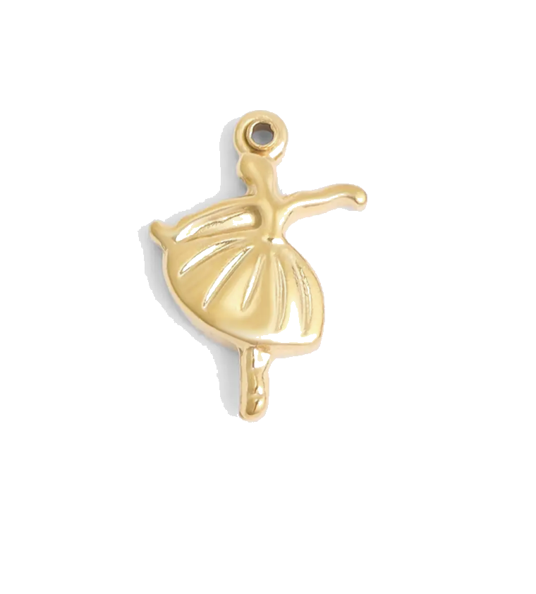 Gold Dancer charm on transparent background
