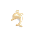 Gold Dolphin charm on transparent background