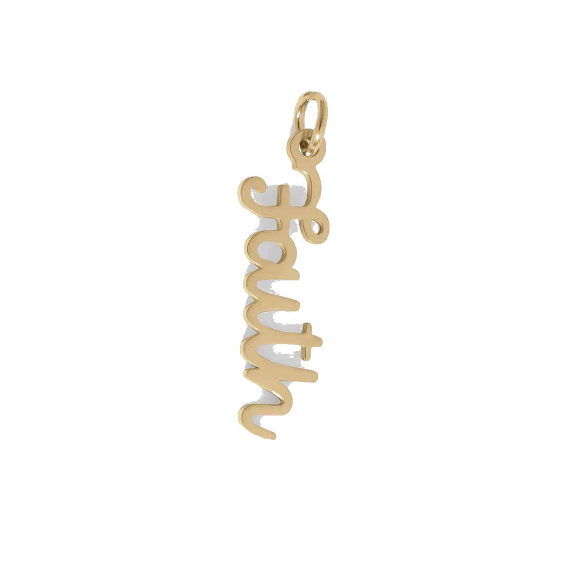 Gold Faith charm on transparent background