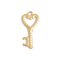 Gold Heart Key charm on transparent background