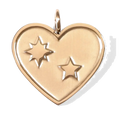 Gold Heart With Stars charm on transparent background