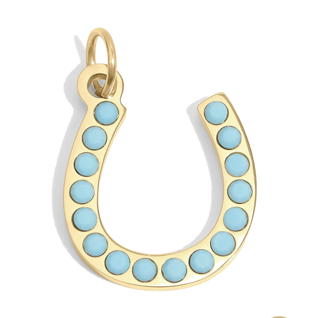 Gold Horseshoe charm on transparent background
