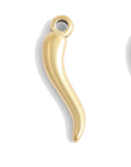 Gold Italian Horn charm on transparent background