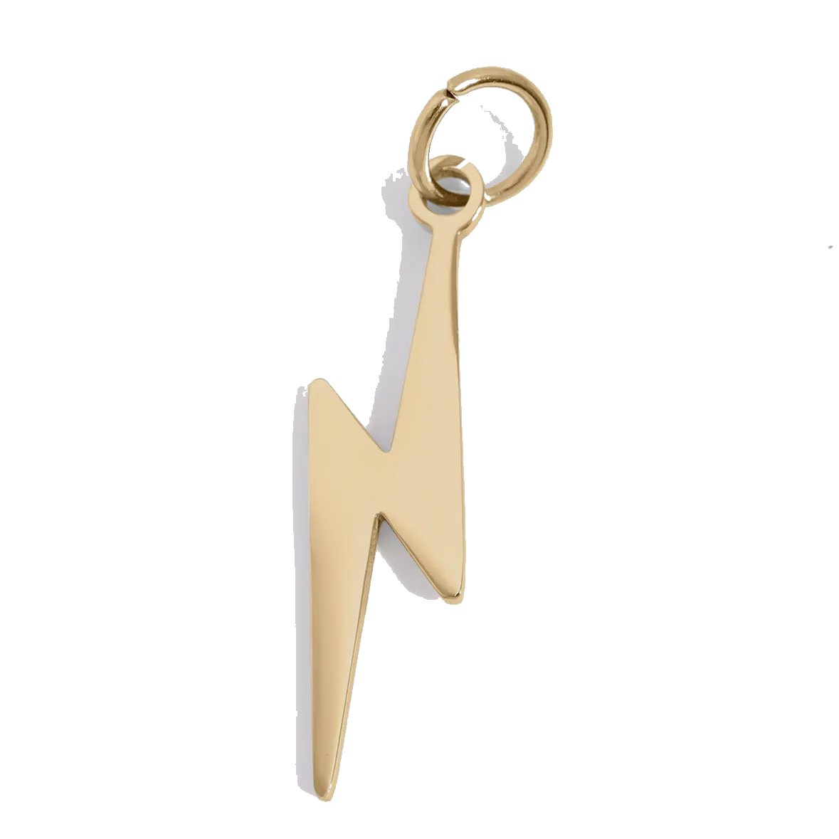 Gold Lightning charm on transparent background