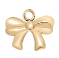 Gold Mini Bow charm on transparent background