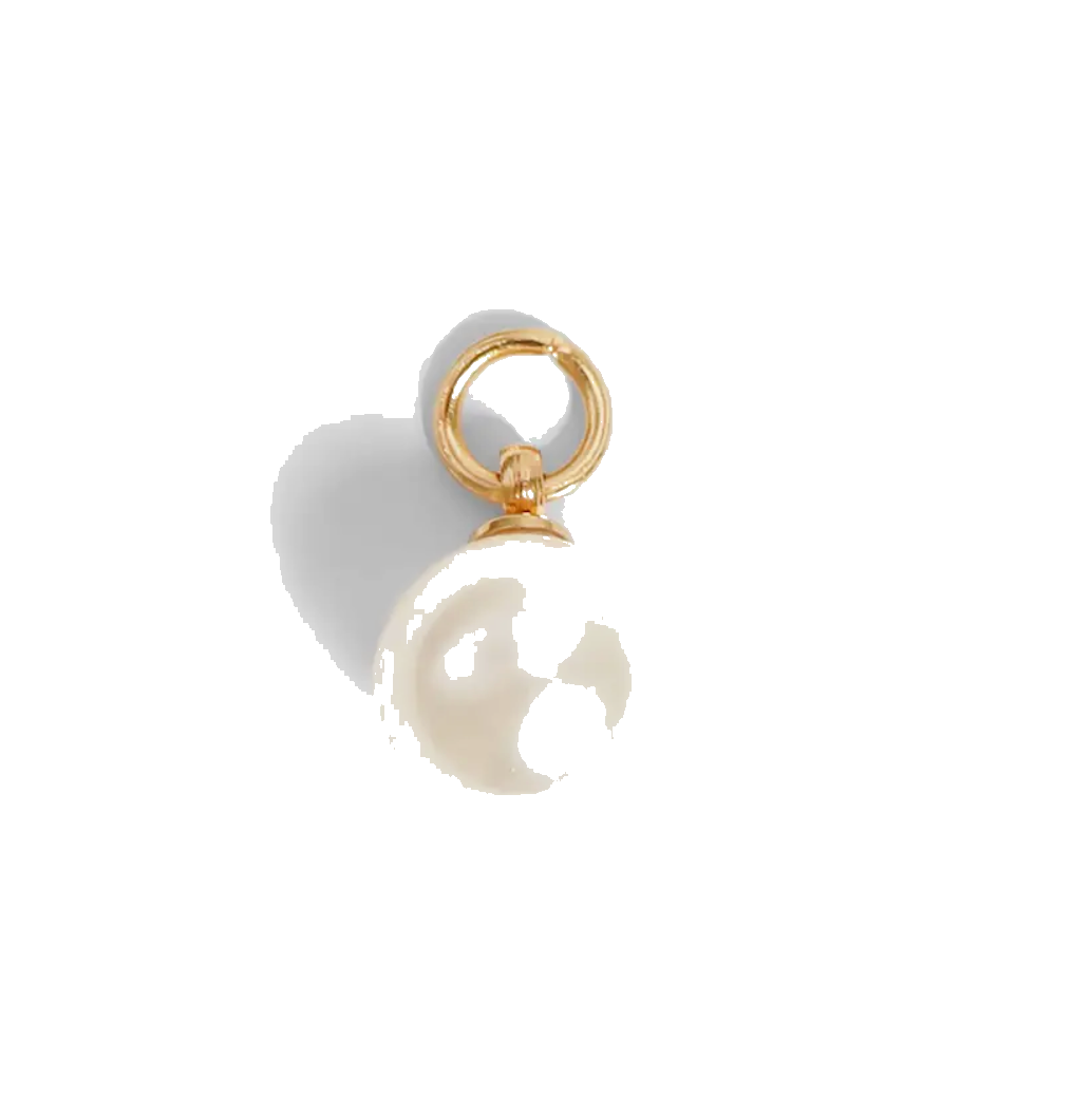 Gold Pearl charm on transparent background