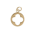 Gold Pearl Clover charm on transparent background