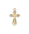 Gold small cross charm on transparent background
