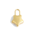 Gold Star Padlock charm on transparent background