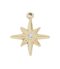 Gold starburst charm on transparent background