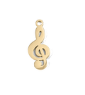 Gold Treble Clef charm on transparent background