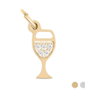 Gold Wine Glass charm on transparent background