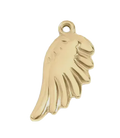 Gold wing charm on transparent background