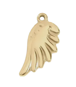 Gold wing charm on transparent background