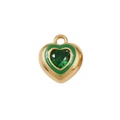 Green Heart charm on transparent background