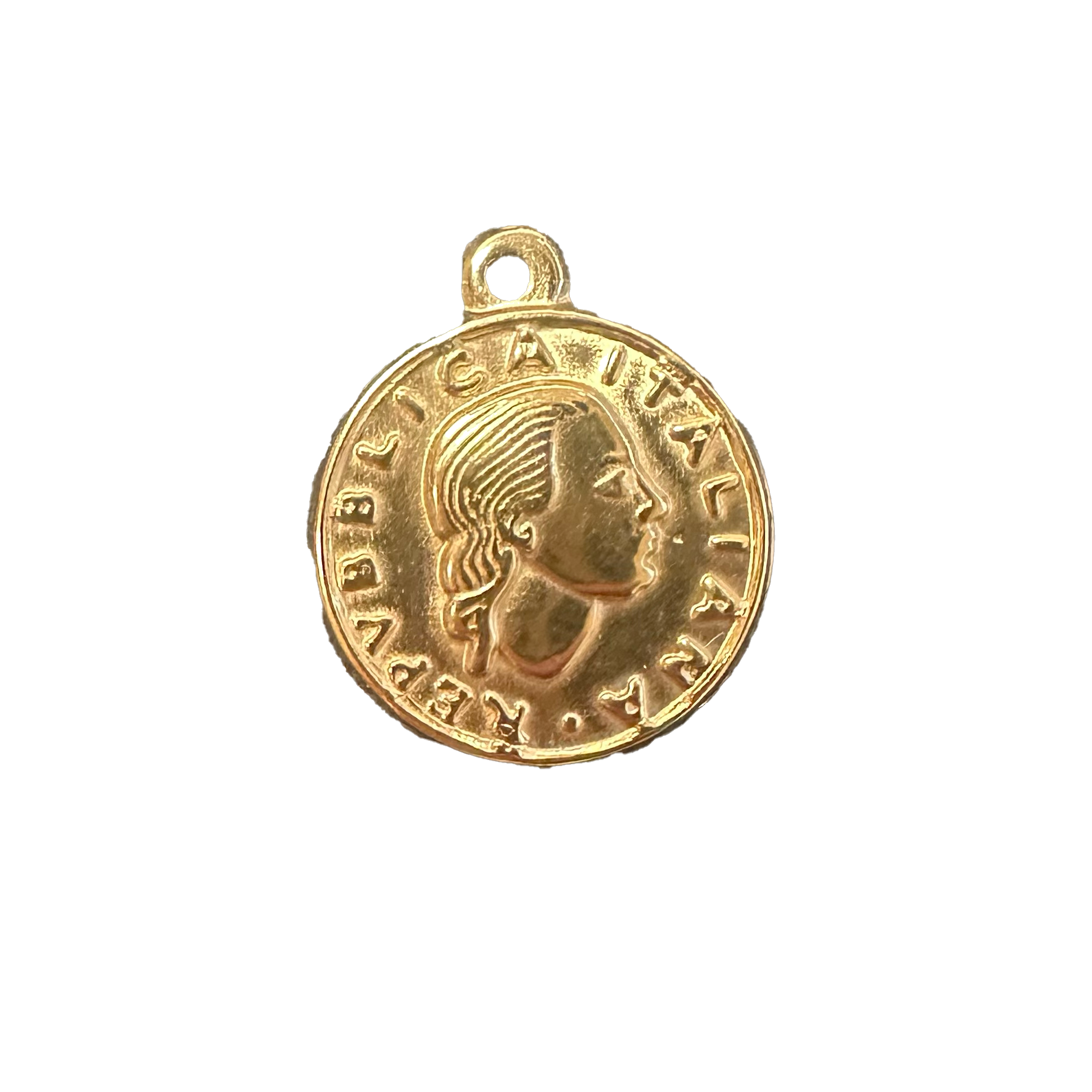 Italian Coin charm on transparent background