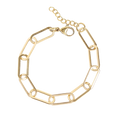 Large Gold Paperclip Bracelet on white background