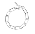 Large Silver Paperclip Bracelet on white background