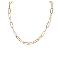 Medium Gold Paperclip Necklace on white background