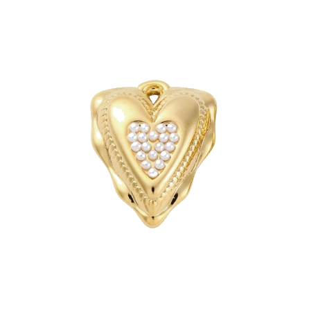 Pearl Heart charm on transparent background