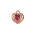 Pink Heart charm on transparent background